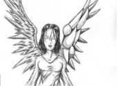 Wallpapers Art - Pencil ange femme