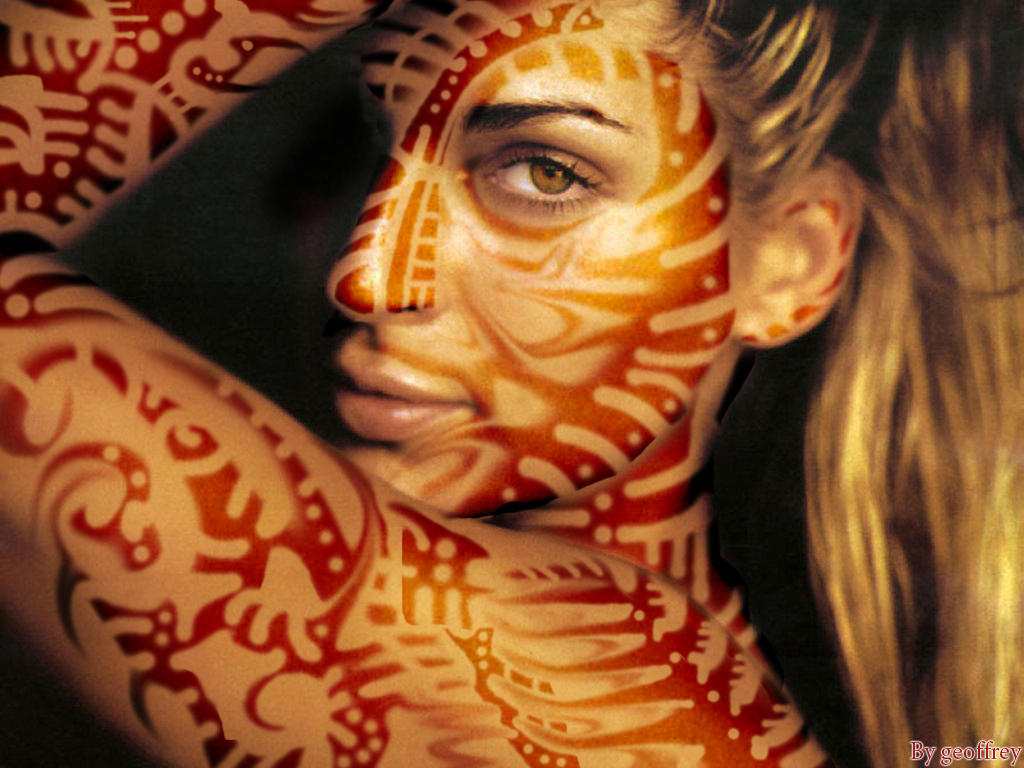 Wallpapers Digital Art Abstract Tribal Girl