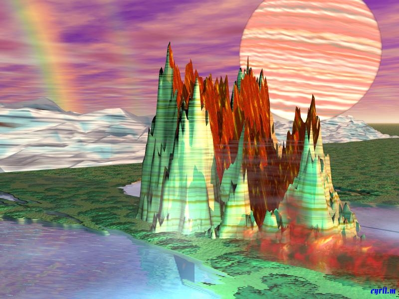 Fonds d'cran Fantasy et Science Fiction Paysages Futuristes volcan