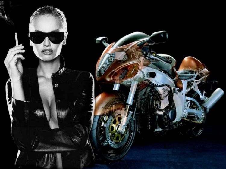 Fonds d'cran Motos Filles et motos Suzuki
