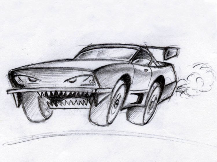 Wallpapers Art - Pencil Cars and motorbikes grr...