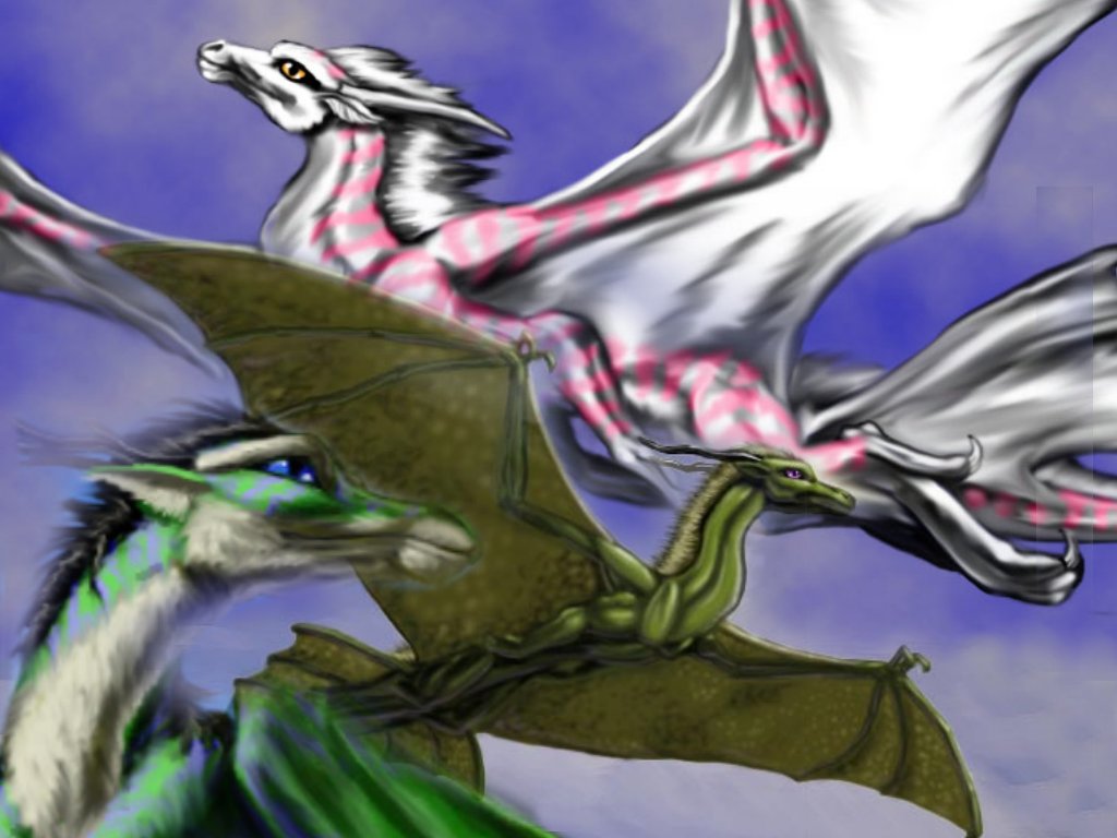 Wallpapers Fantasy and Science Fiction Creatures : Dragons Un Wall avec des Dragons trs spciaux