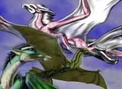 Fonds d'cran Fantasy et Science Fiction Un Wall avec des Dragons trs spciaux