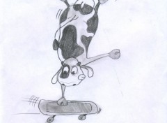 Wallpapers Art - Pencil LA VACHE SK8