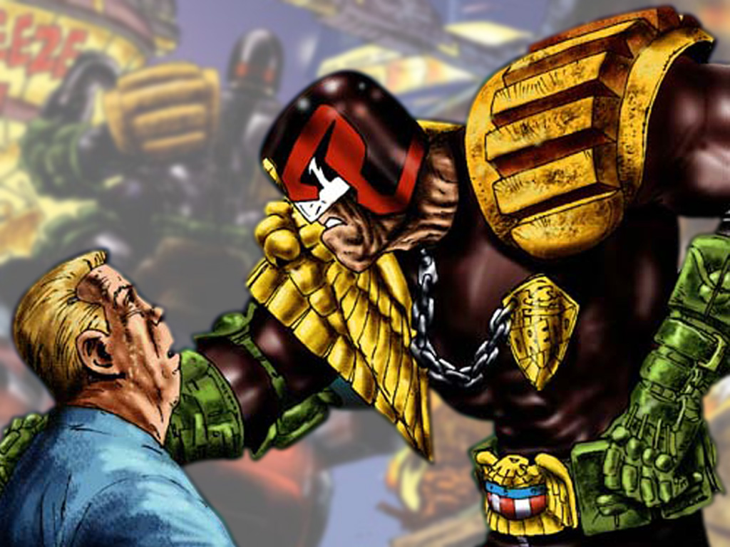 Wallpapers Comics Judge Dredd Judge Dredd pose des questions