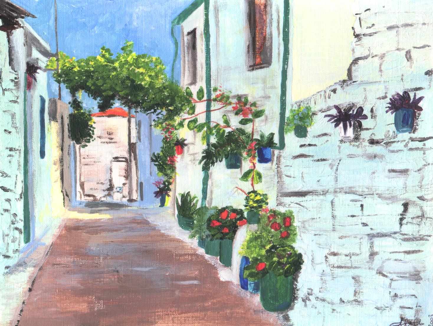 Fonds d'cran Art - Peinture Paysages Divers Une ruelle  Chype