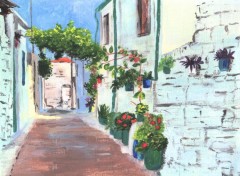 Fonds d'cran Art - Peinture Une ruelle  Chype