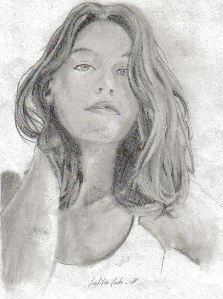 Fonds d'cran Art - Crayon Portraits Laetitia Casta