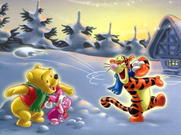 Wallpapers Cartoons Winnie the Pooh Winnie  la neige