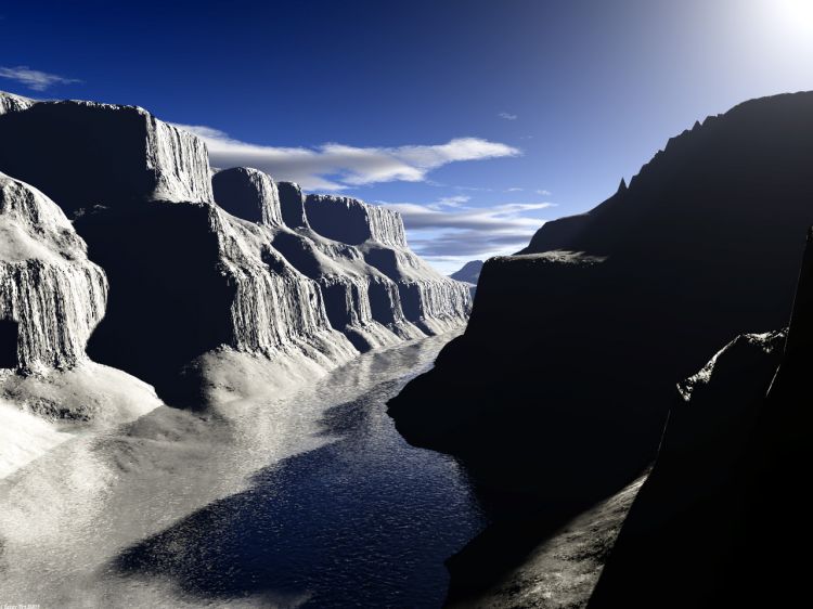 Fonds d'cran Art - Numrique 3D - Terragen Winter In The Canyon