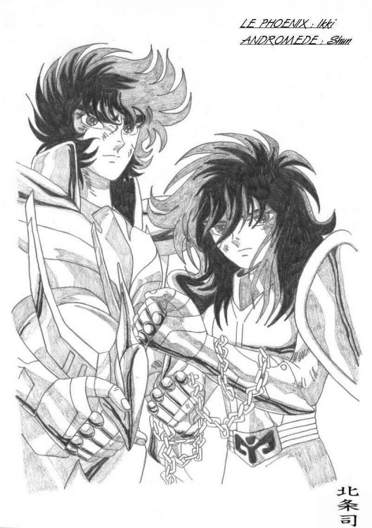 Fonds d'cran Art - Crayon Manga - Saint Seiya Ikki & Shun