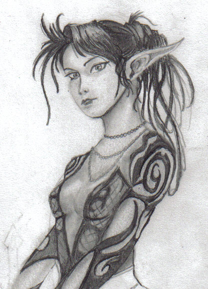 Fonds d'cran Art - Crayon Fantasy - Elfes Une chtite Elfe.