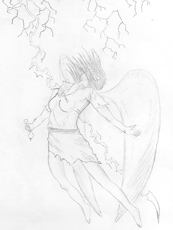 Fonds d'cran Art - Crayon Fantasy - Anges la mort d'un ange...