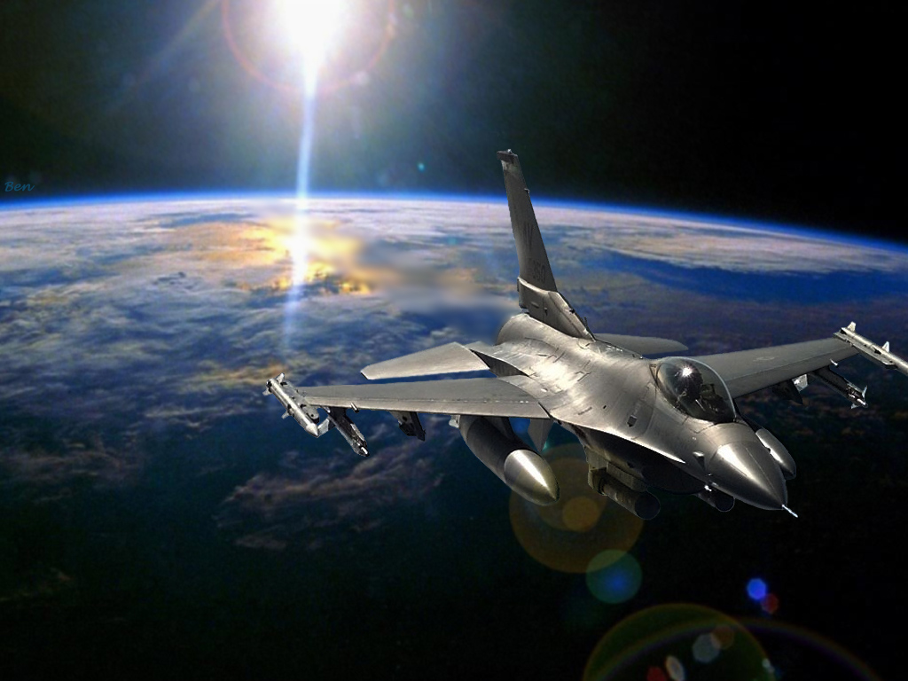 Wallpapers Planes Military Aircraft F16 in space