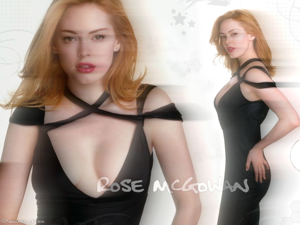 Wallpapers Celebrities Women Rose McGowan White Rose !