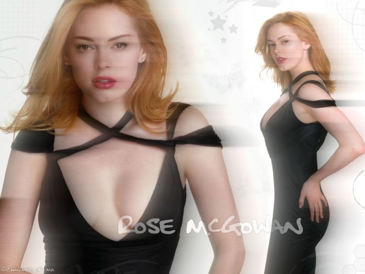 Wallpapers Celebrities Women Rose McGowan White Rose !