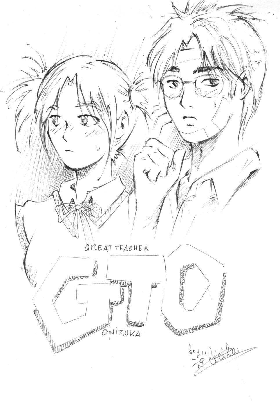 Fonds d'cran Art - Crayon Manga - GTO kikuchi & Tokiwa