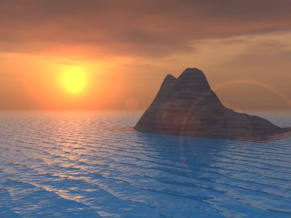 Wallpapers Digital Art 3D - Vue x coucher de soleil