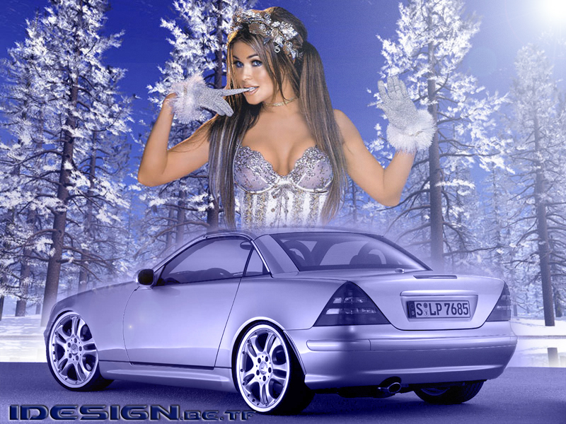 Wallpapers Cars Girls and cars Carmen SLK