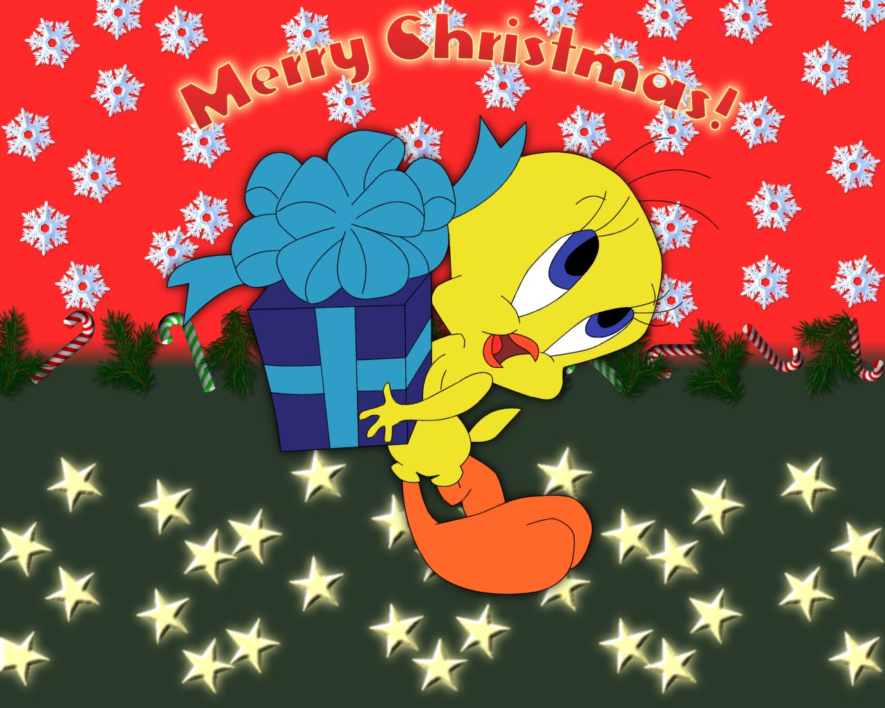 Wallpapers Comics Looney Tunes Tweety Xmas