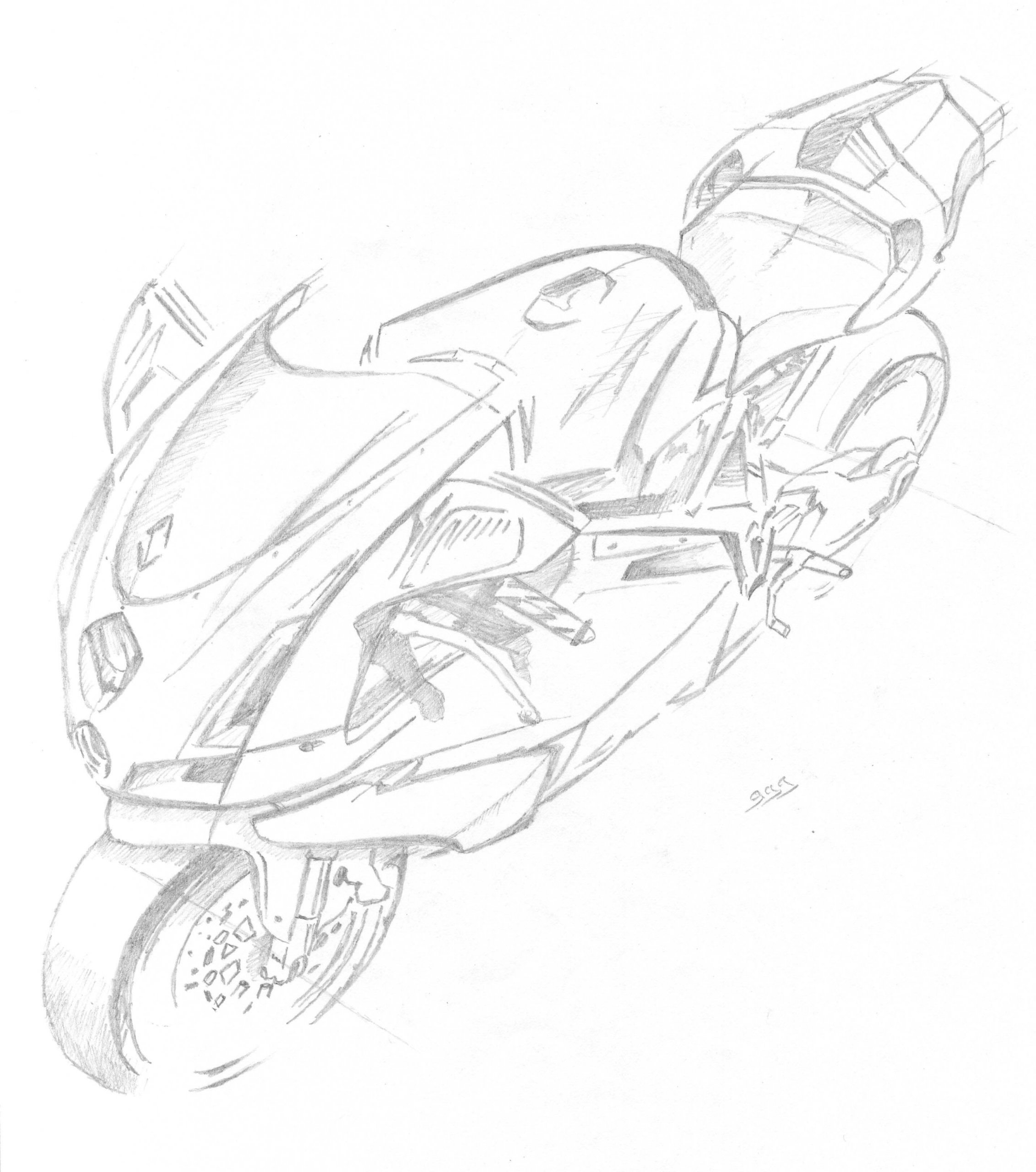 Wallpapers Art - Pencil Cars and motorbikes Ducati 999