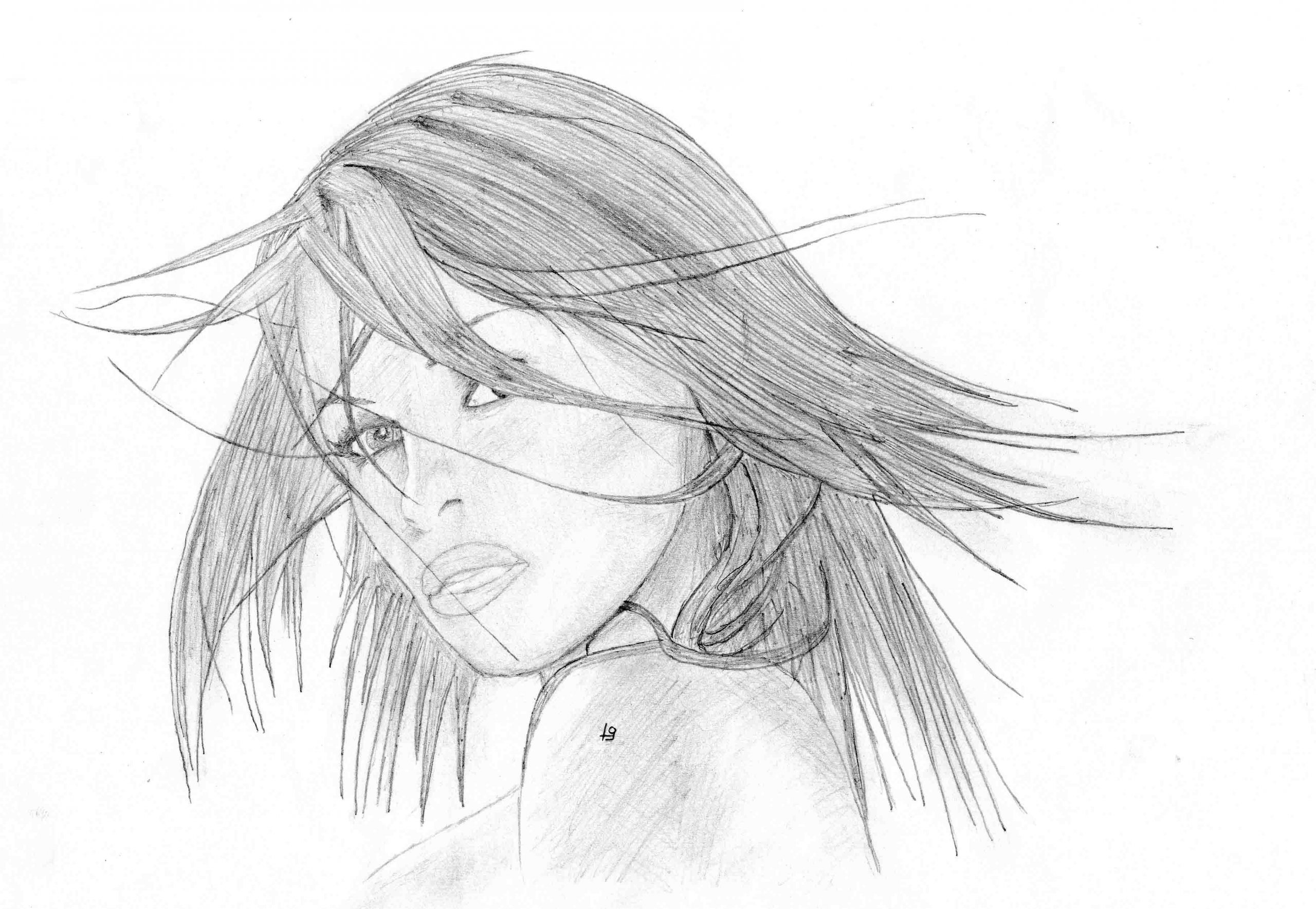 Wallpapers Art - Pencil Portraits Fille