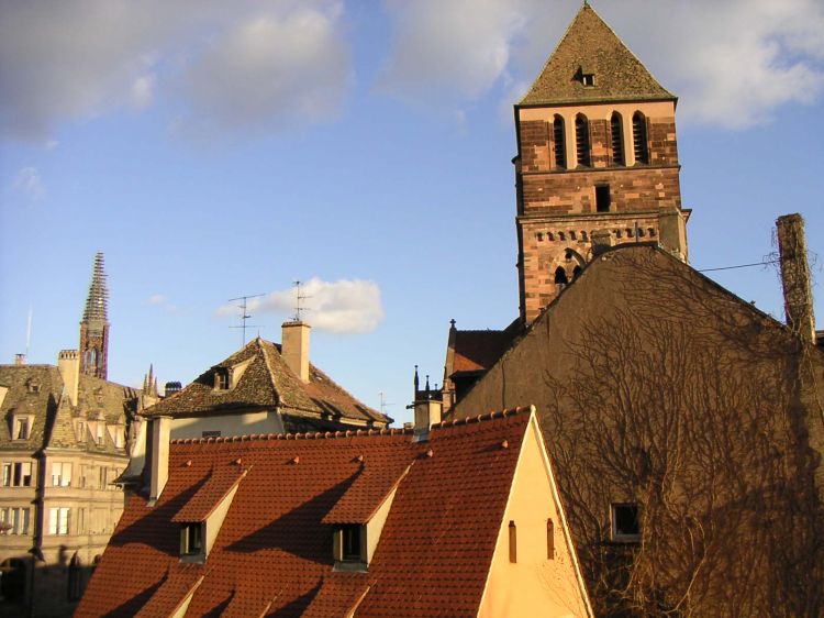 Wallpapers Trips : Europ France > Alsace Eglise St Thomas avec Cathdrale