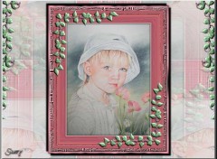 Fonds d'cran Art - Peinture Enfant au coquelicot