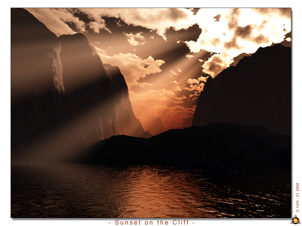 Wallpapers Digital Art 3D - Terragen Sunset on the Cliff