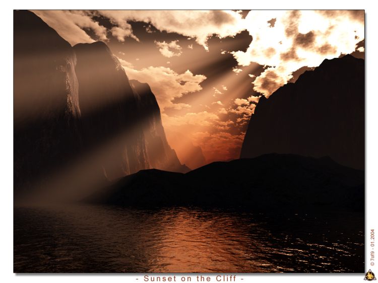 Wallpapers Digital Art 3D - Terragen Sunset on the Cliff