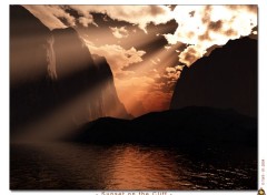 Wallpapers Digital Art Sunset on the Cliff