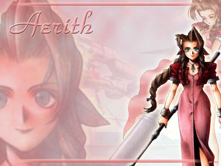 Fonds d'cran Jeux Vido Final Fantasy VII Red's Wallpaper of Aerith 01