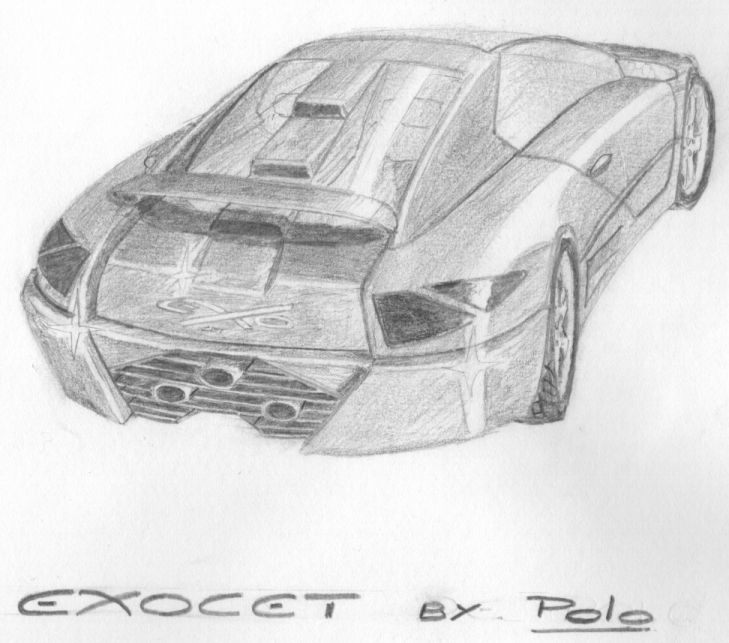 Wallpapers Art - Pencil Cars and motorbikes exocet