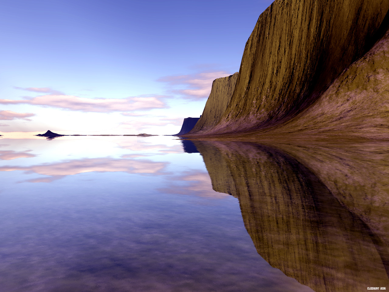 Fonds d'cran Art - Numrique 3D - Terragen Morning Lake