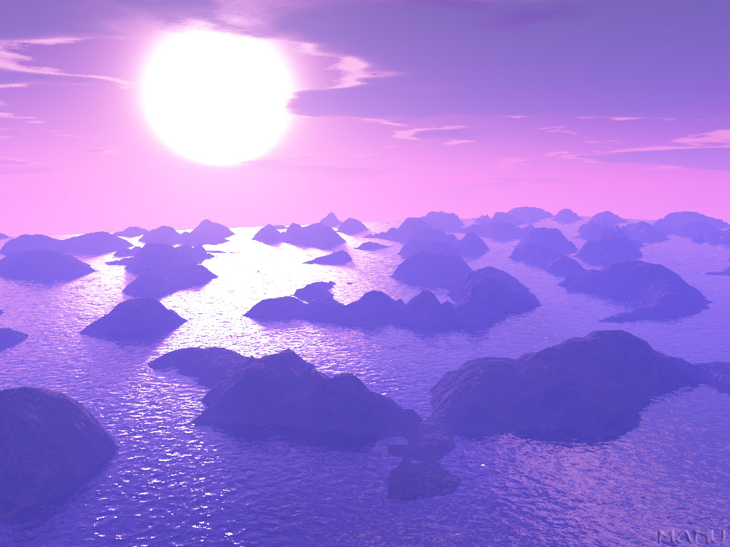 Fonds d'cran Art - Numrique 3D - Terragen Surrealisme realiste violet