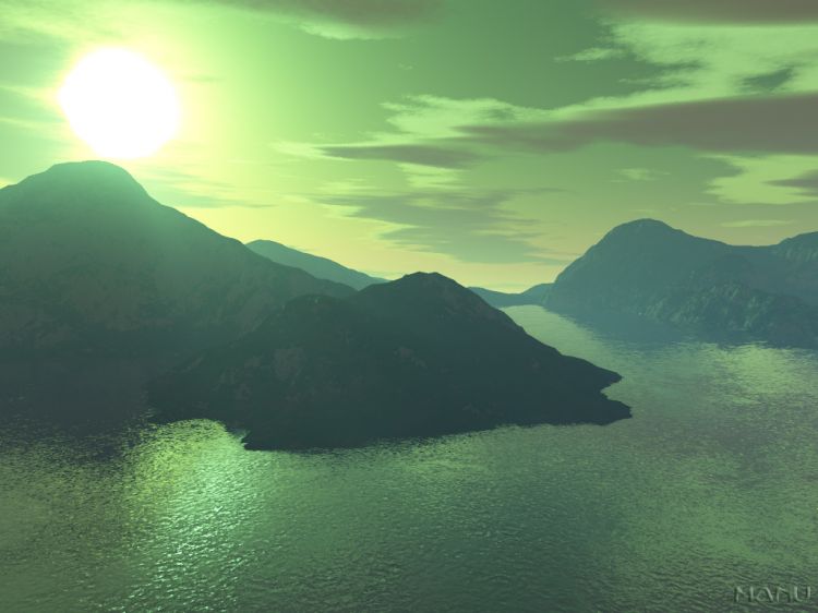 Fonds d'cran Art - Numrique 3D - Terragen Surrealisme realiste vert