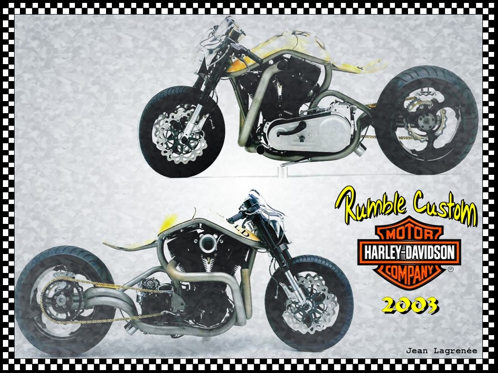 Fonds d'cran Motos Harley Davidson Rumble Custom '03