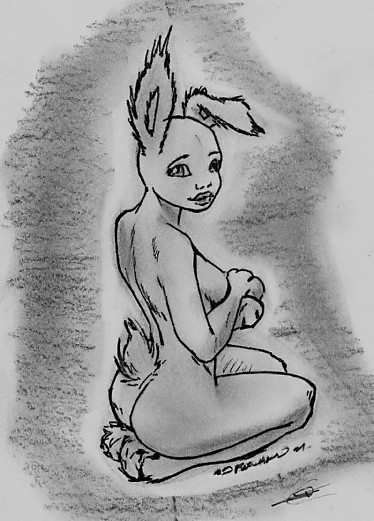 Fonds d'cran Art - Crayon Manga - Personnages lapinne hum hum