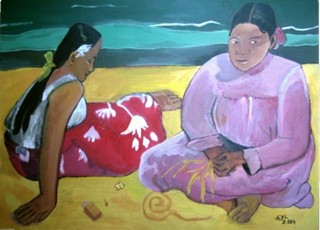 Fonds d'cran Art - Peinture Personnages Tahitiennes