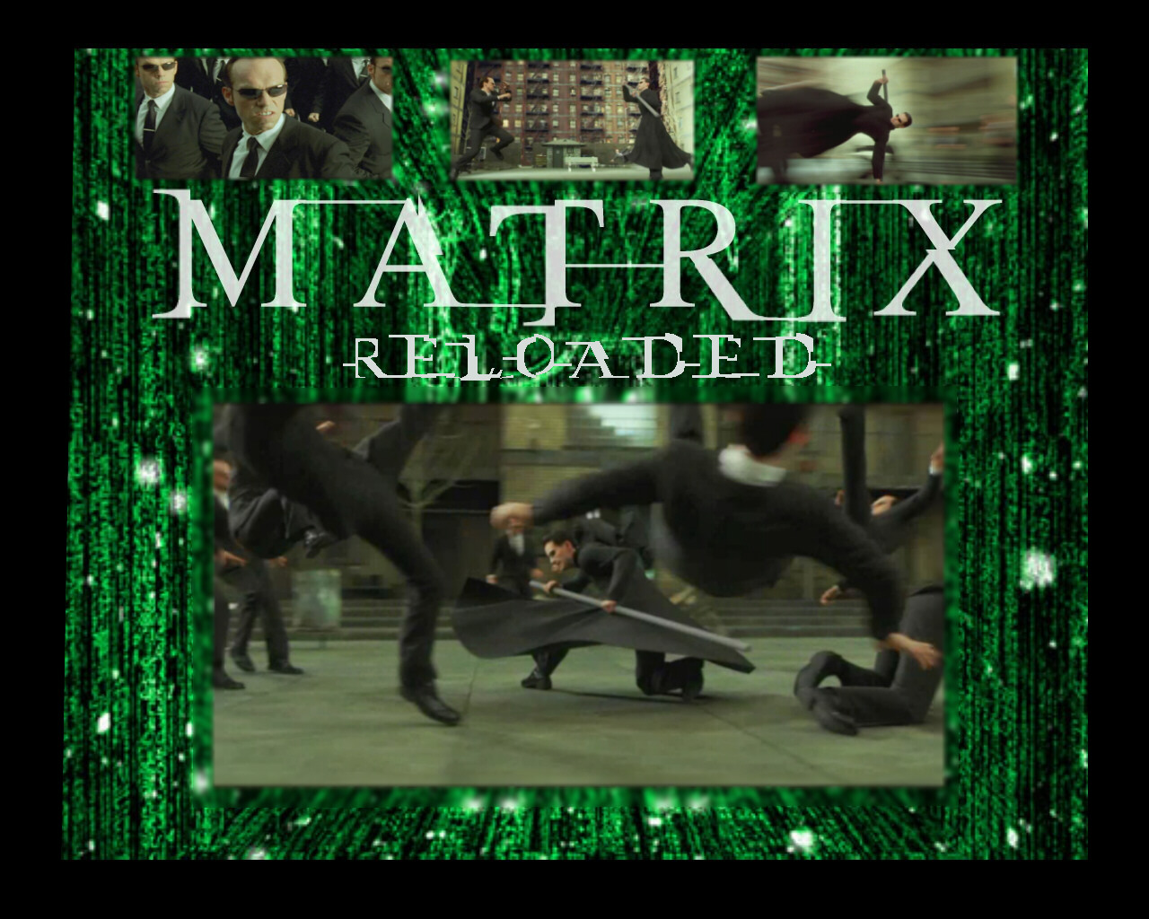 Fonds d'cran Cinma Matrix 2 Reloaded Smith's battle