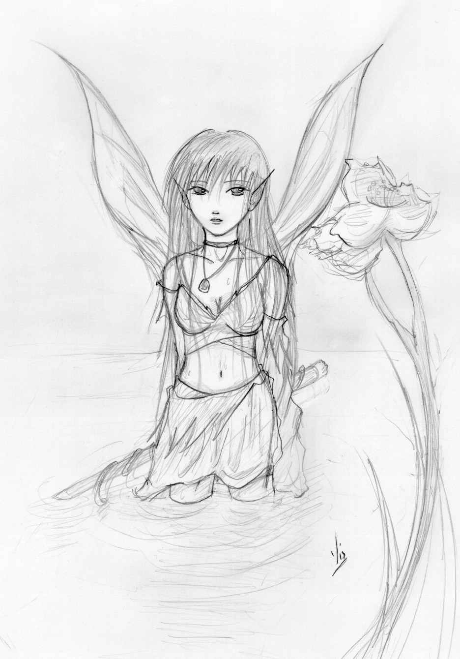 Wallpapers Art - Pencil Fantasy - Fairies 