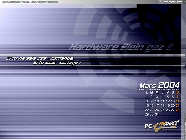 Wallpapers Brands - Advertising Websites - Misc Wallpaper officiel PCINpact.com Mars 2004 N1