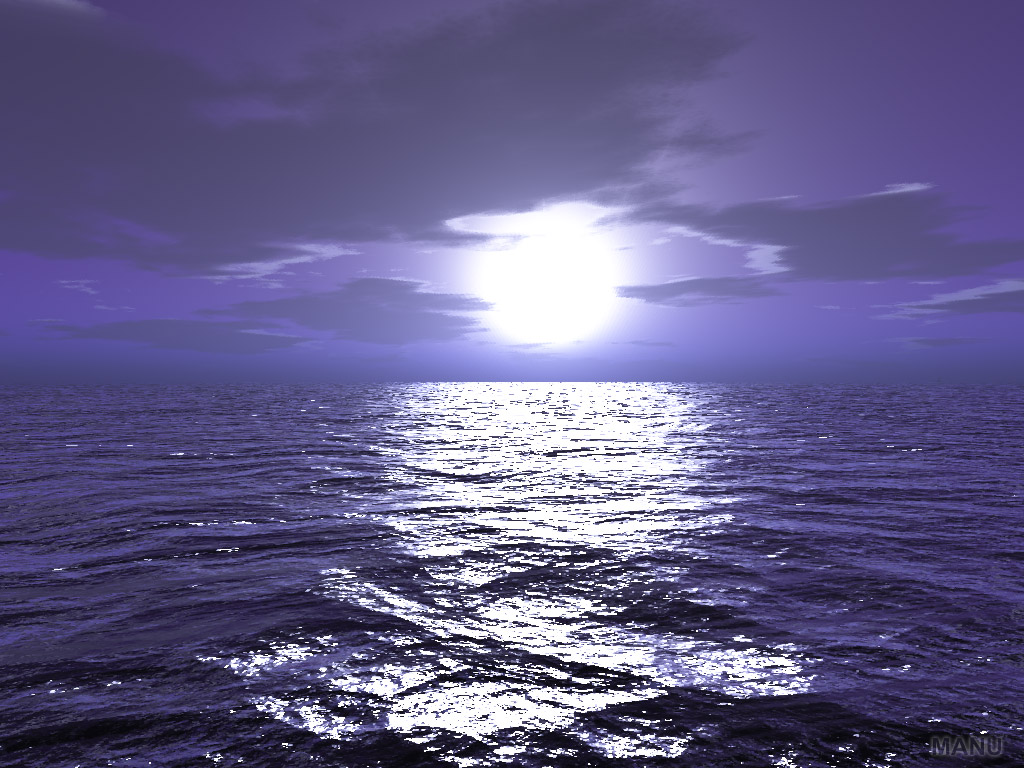 Wallpapers Digital Art 3D - Terragen Lumire lunaire eclaire la mer...