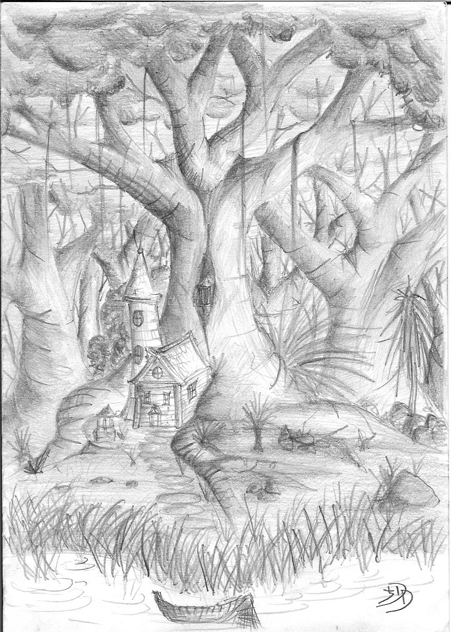 Fonds d'cran Art - Crayon Paysages Forest Life