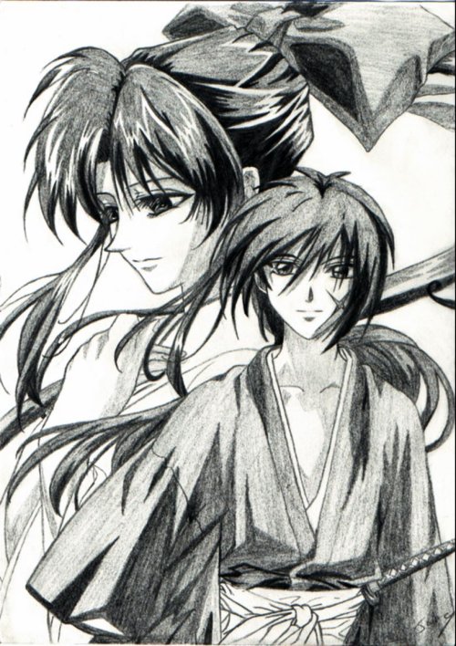 Wallpapers Art - Pencil Manga - Kenshin Kenshin & Kaworu