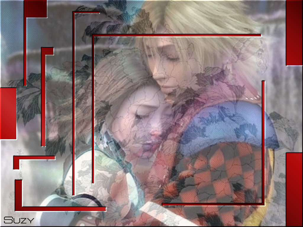 Fonds d'cran Jeux Vido Final Fantasy X-2 Moment de tendresse