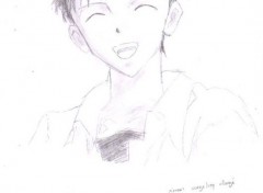 Fonds d'cran Art - Crayon shinji qui sourit !!