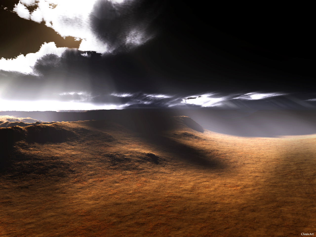 Fonds d'cran Art - Numrique 3D - Terragen Storm In The Desert