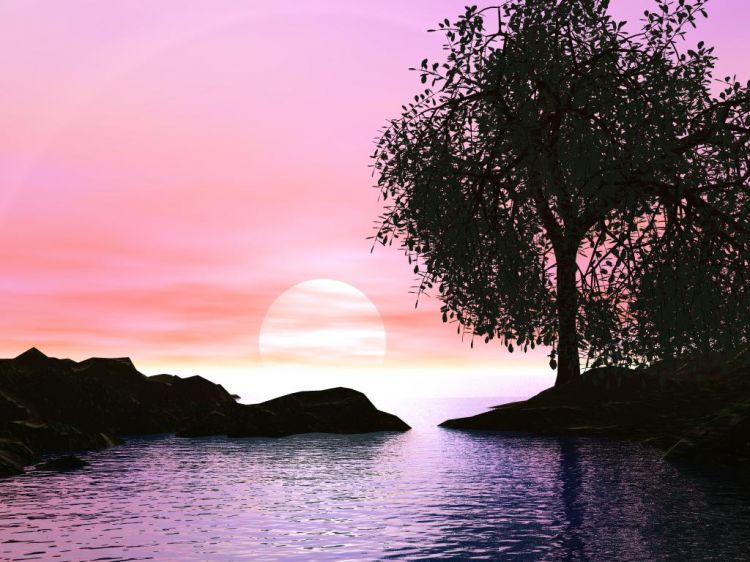 Wallpapers Digital Art 3D - Bryce coucher de soleil