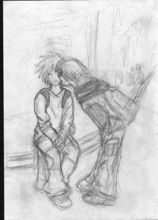 Fonds d'cran Art - Crayon Personnages NIco et Benji : kiss